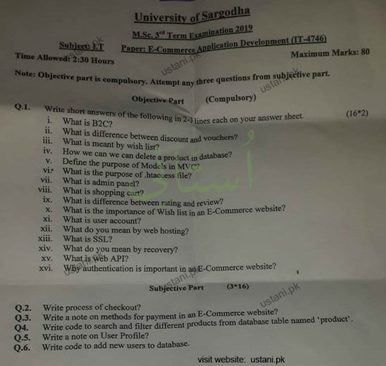 E-COMERECE MSC IT 2019 UOS