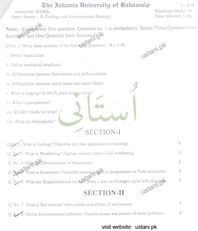 Botany-2 BA/BSC 2018 IUB