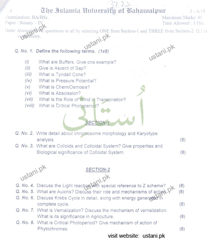 Botany-4 BA/BSC 2018 IUB