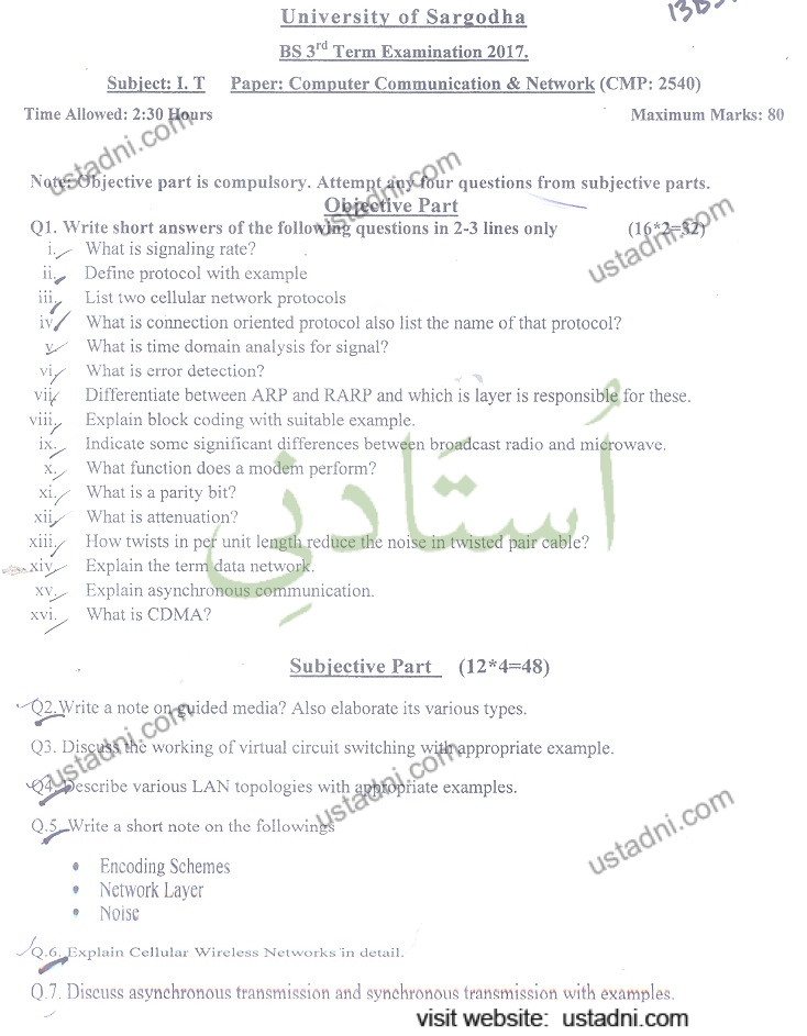 Computer Communication and Network BSIT 2017 UOS