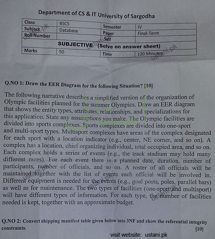 Database System BSCS 2016 Part#1 UOS