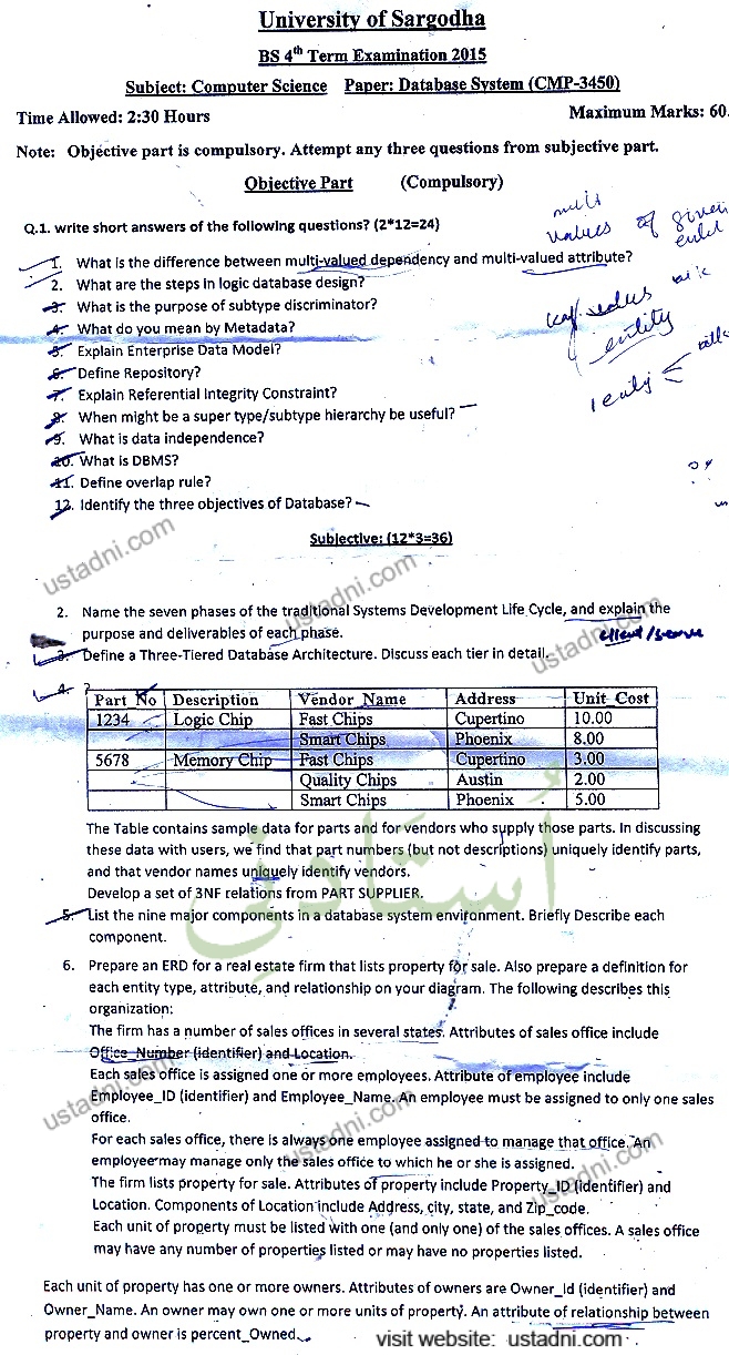 Database System BSCS 2015 UOS