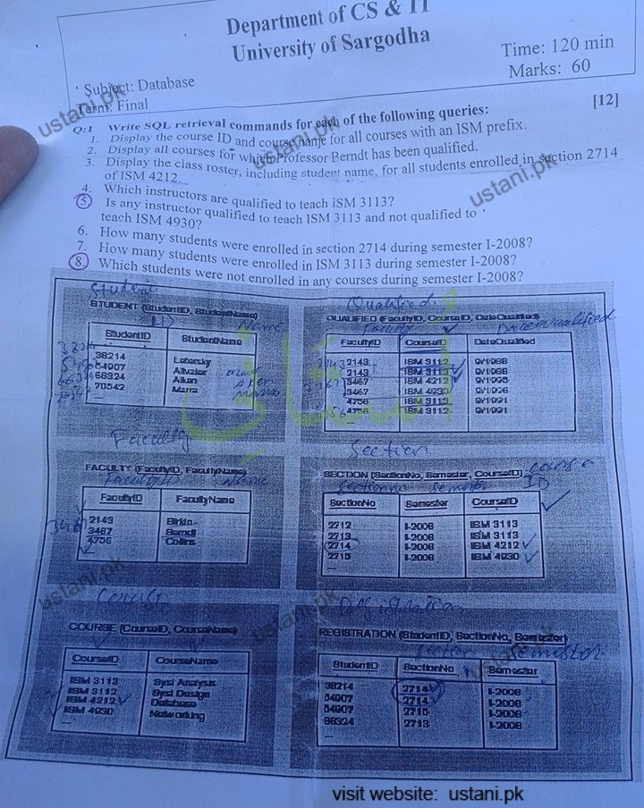 Database System BSCS/SE/IT 2015 Part#1 UOS