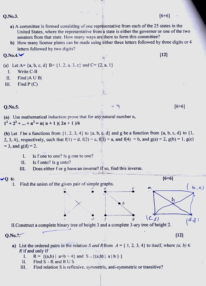 Discrete Structures BSIT 2015 Part#2 Paper#2 UOS — page 1
