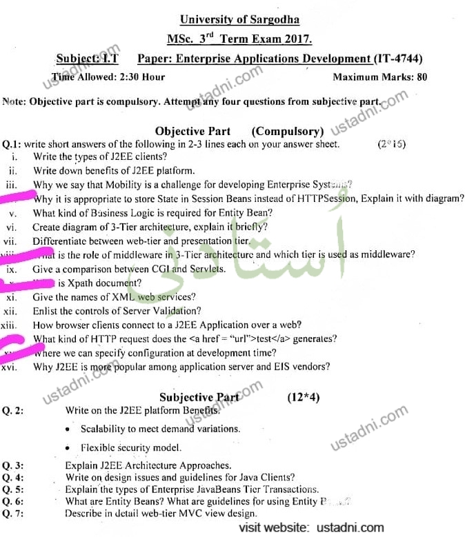 Enterprise Application Development MSC IT 2017 UOS