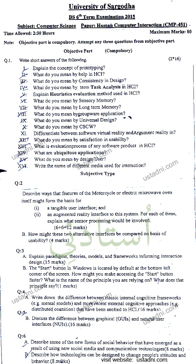 Human Computer Interaction BSCS 2015 UOS