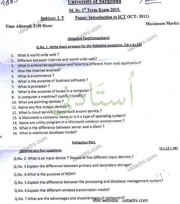 Introduction to ICT MSC IT 2015 UOS