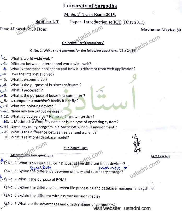 Introduction to ICT MSC IT 2015 UOS