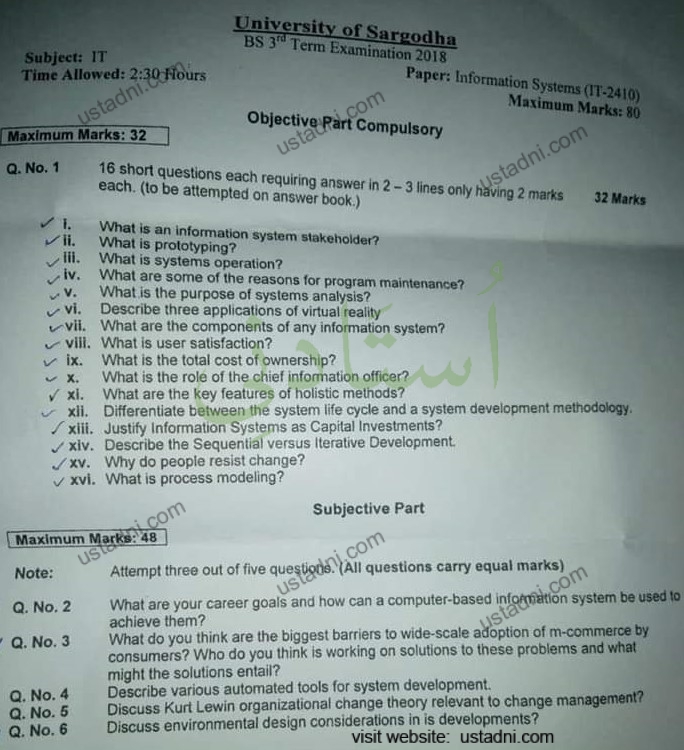 Information System BSIT 2018 UOS