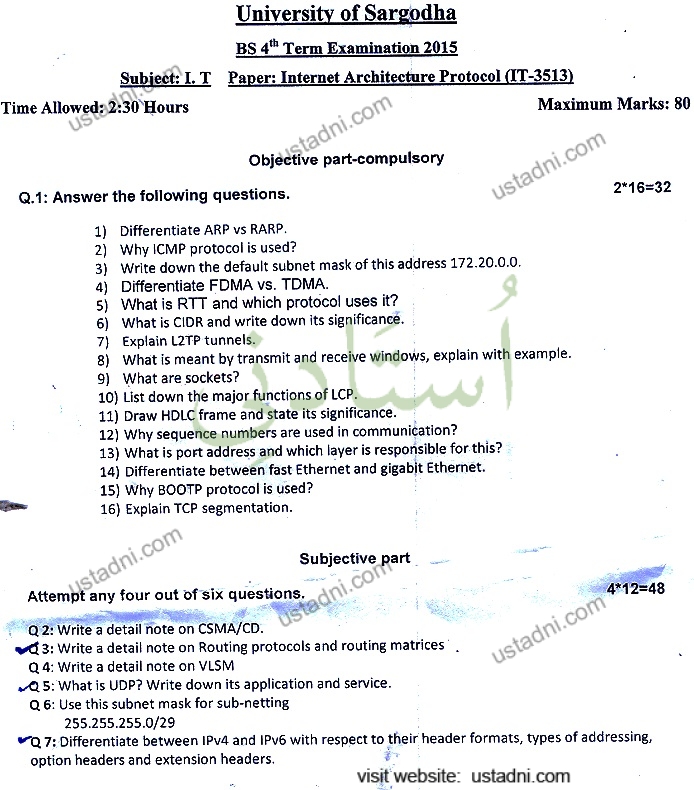 Internet Architecture and Protocol BS IT 2015 UOS