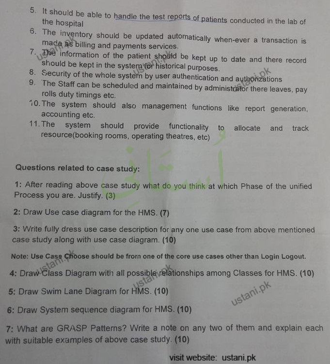 Object Oriented Analysis and Design BSSE 2015 Part#2 UOS