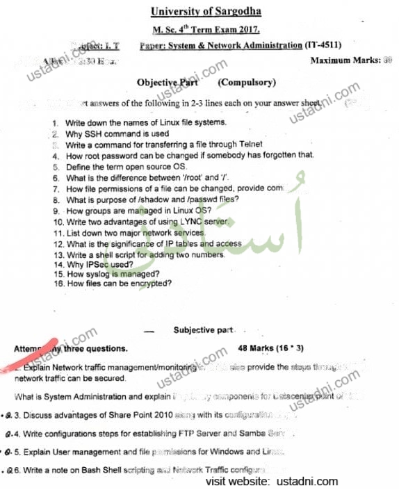 System and Network Administration MSC IT 2017 UOS