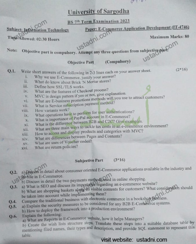 E-Commerce Application Development BSIT 2023 UOS