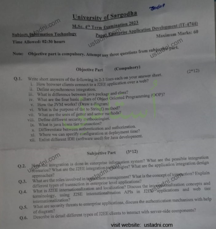 Enterprise Application Development MSC IT 2023 UOS