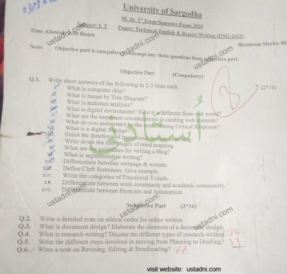 Technical Report Writing MSC IT 2020 UOS