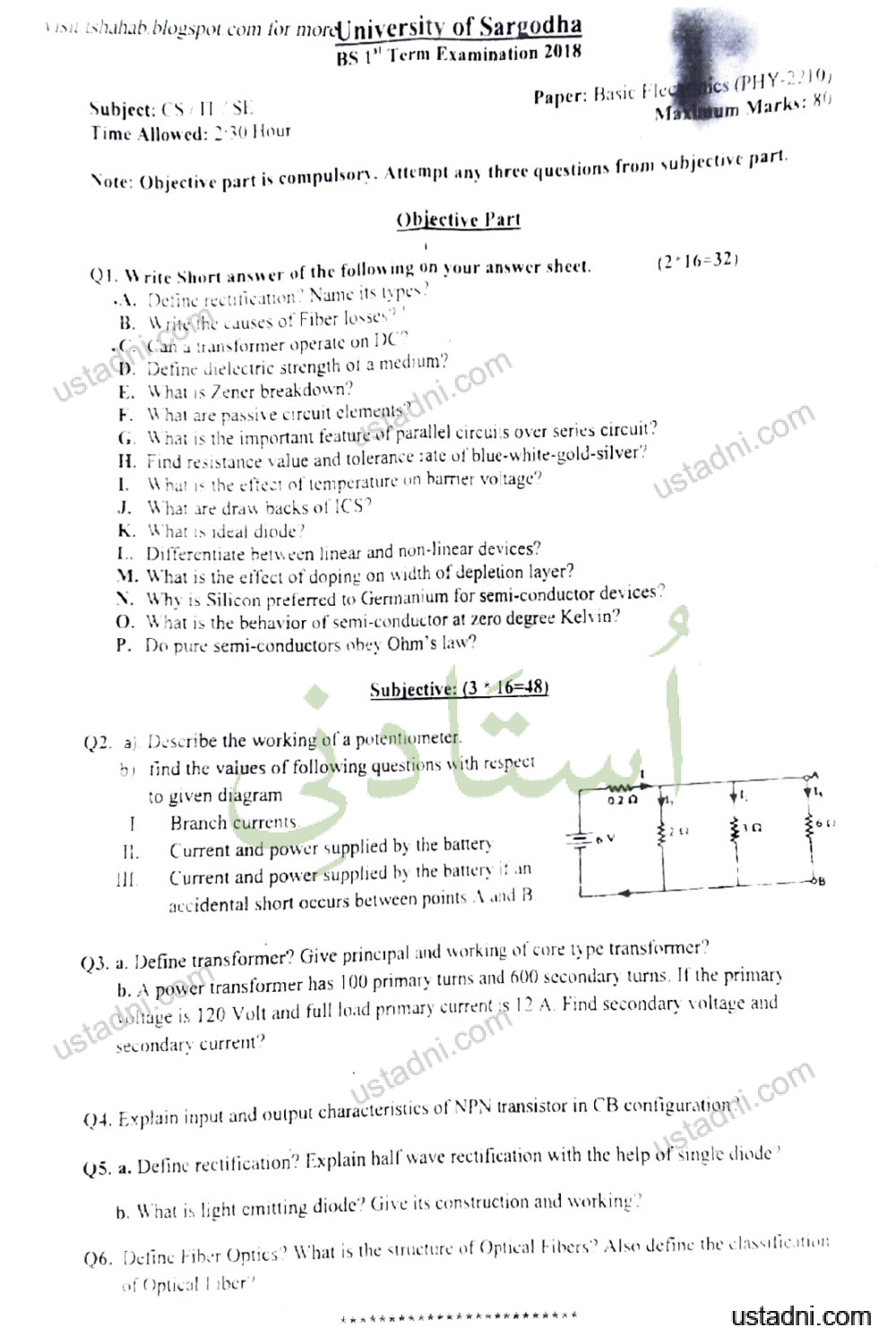 Applied physics BSSE/CS/IT 1 Semester/Term University Of Sargodha (UOS) 2018