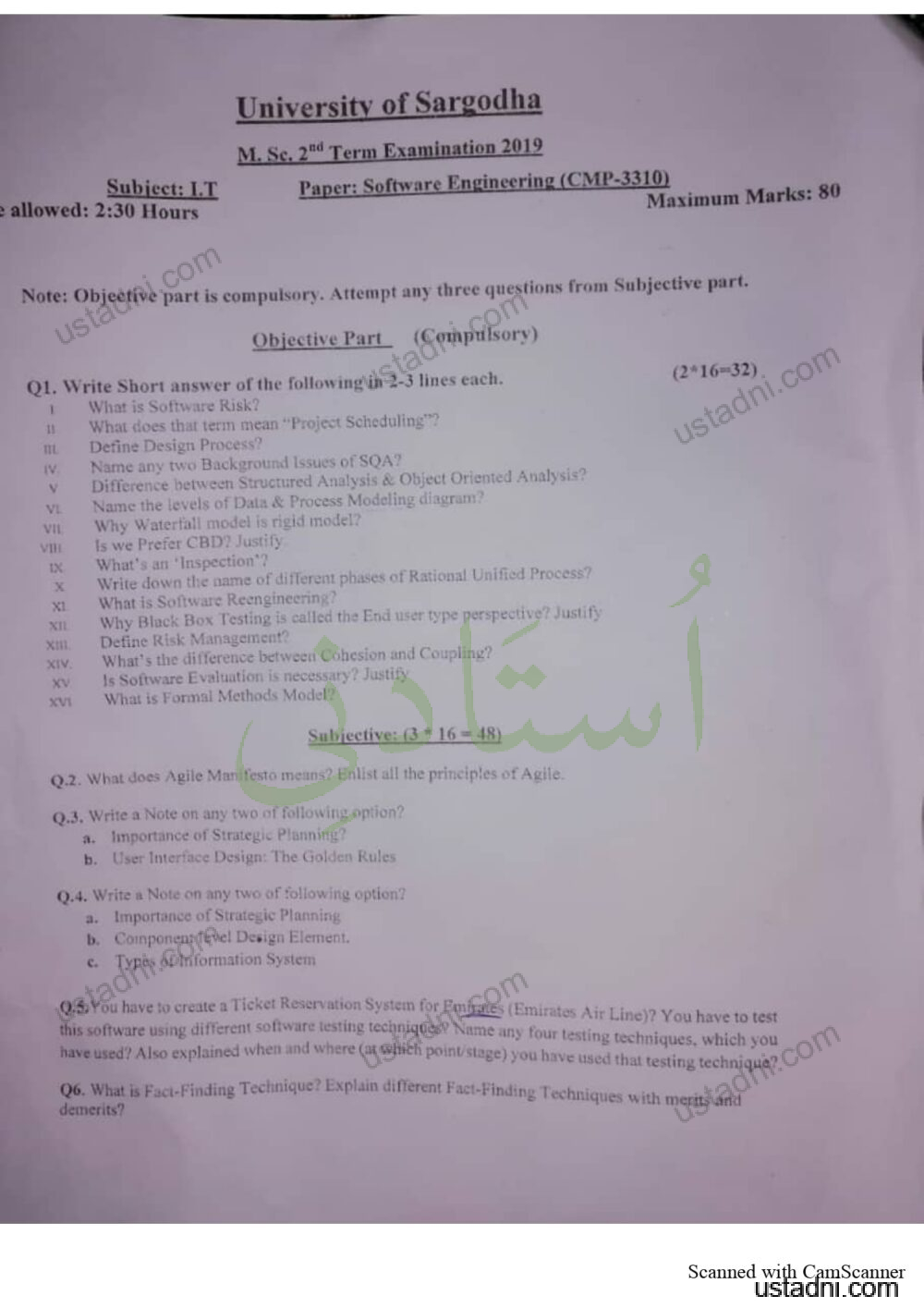 Software Engineering MS Software Engineering/PhD Software Engineering 2 Semester/Term University Of Sargodha (UOS) 2019