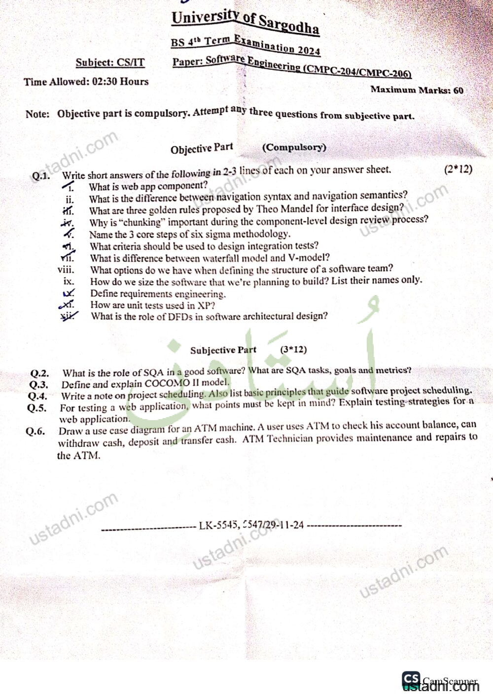 Formal Methods in Software Engineering/Object Oriented Software Engineering/Software Engineering BS 4 Semester/Term University Of Sargodha (UOS) 2024 — page 1