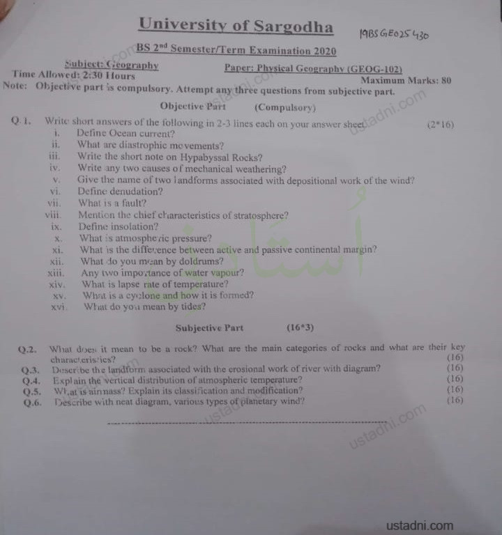 2 iversity of Sargodha ABS GEOXS (30