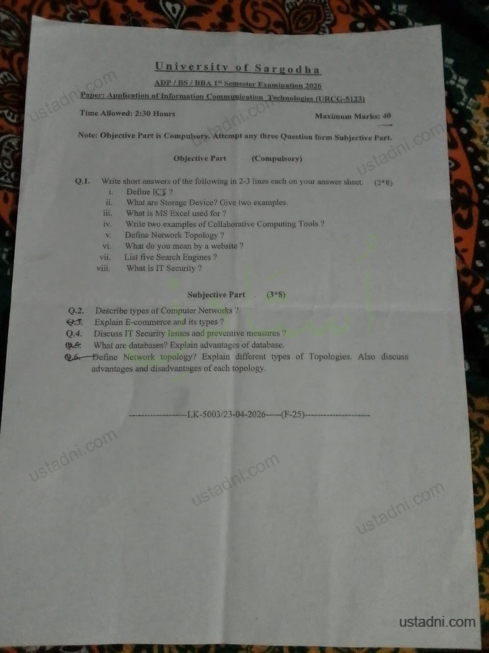 Communication Technologies ADP 1 Semester/Term University Of Sargodha (UOS)