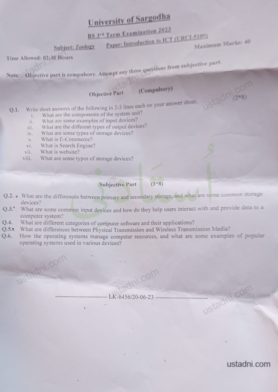 Zoology 8 Semester/Term