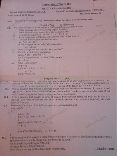 BS 1 Semester/Term 2022