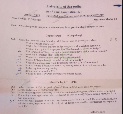 Software Engineering/Software Re-engineering BS 4 Semester/Term 2024
